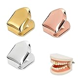 CFEWV 3 Piezas de Set de Dientes Falsos para Adultos, Aparato Hip Hop Chapado en Oro y Plata, Decoraciones Dentales y Joyas, Dientes Falsos para Aplicar en Fiestas y Disfraces, Estilo Atrevido