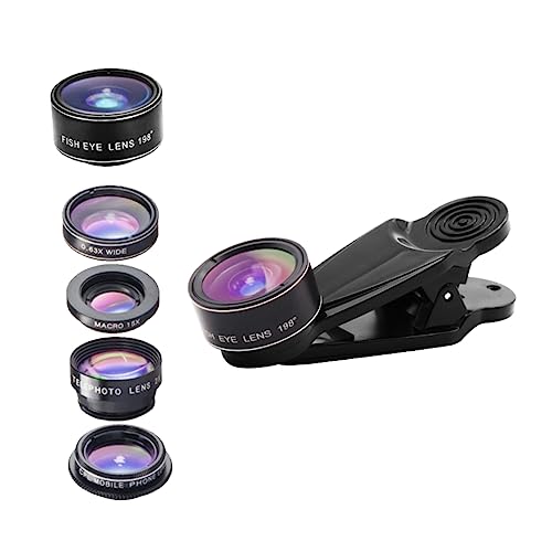 RORPOIR Lente Fisheye 198° Lente Super Grandangolare Macro 15X Teleconvertitore 2X e CPL Polarizzata Per Fotocamera Mobile