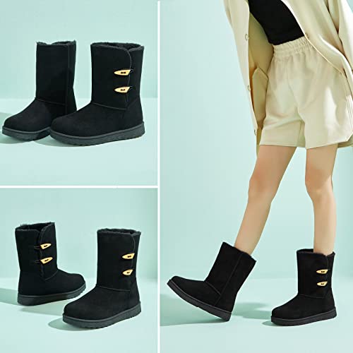 Xrh Women's Winter Boots Fur Snow Boots Lined Warm Mid Calf Boots For Outdoor #TOP4