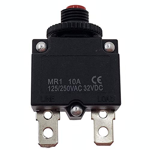Chenghongxing 2Pcs 125-250Vac 32Vdc Push Button Circuit Breaker 10Amp Thermal Overload Protector Manual Reset Thermal Circuit Breaker 10A Fuse #TOP2