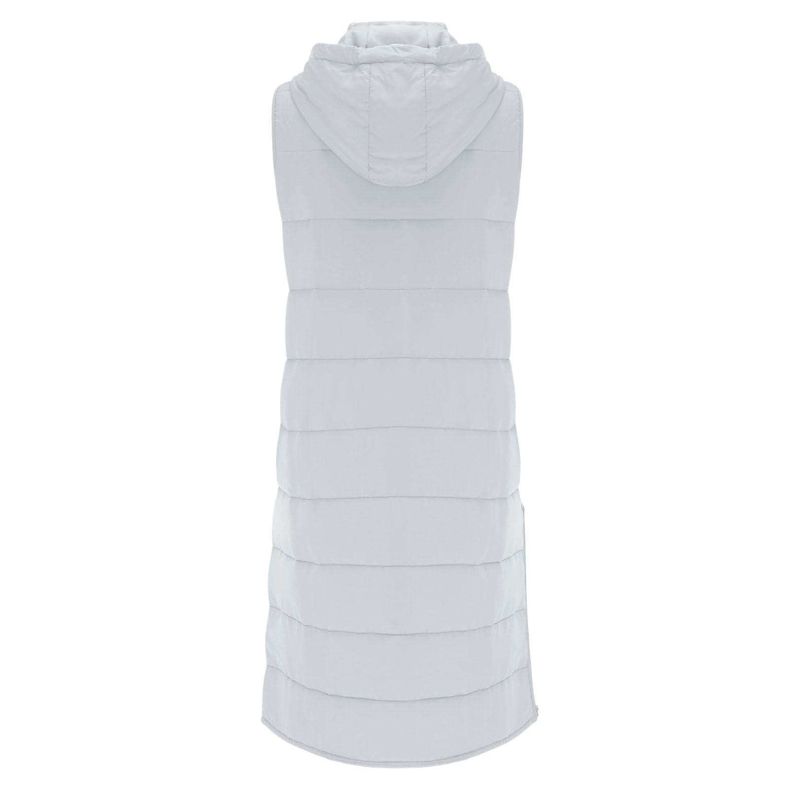 Generisch Langer Wintermantel für Damen, Weste mit, ärmellos, warm, lockerer Daunenmantel mit Taschen, Steppweste, Daunen-Steppmantel für den Außenbereich