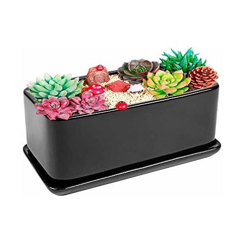 Vencer 26 cm rechteckig Moderne minimalistische weiße Keramik Sukkulente Cover