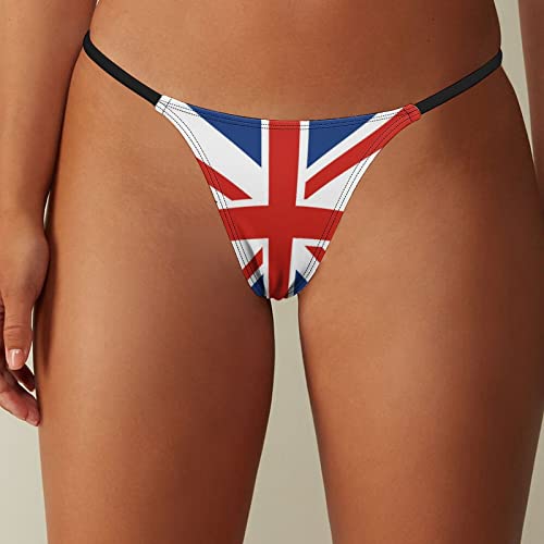 Union Jack UK Flag G String Thong for Women Print T-Back Underwear Panties
