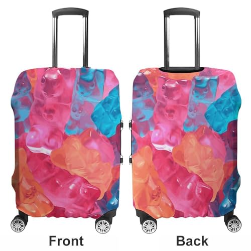 Travel Luggage Cover Washable Suitcase Cover Multicolor Candy Bears Fashion Suitcase Protector Carry On Luggage Covers Protector Suitcase Fits 19"-32" Luggage3