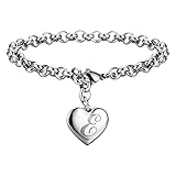 Genérico pequeño en natural chapado joyería adolescente pulseras de acero inoxidable para mujeres 26 letras alfabeto pulsera joyería regalos para adolescentes mm pulsera chapada joyería, talla única