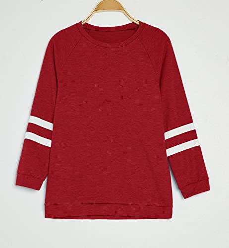 Apbondy Girls Shirts Casual Long Sleeve Crewneck Loose Striped Sweatshirts Pullover Tops3