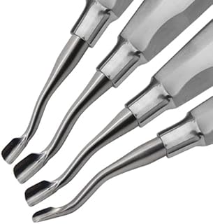 Winged Dental Elevator Set of 4 with Inside Bent Tip 5mm, 6mm, 7mm, 8mm Having Standard Handle