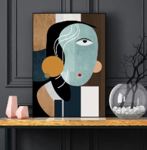 Art abstrait sur toile 70x100 cm KEBIA sans cadre pour salon moderne