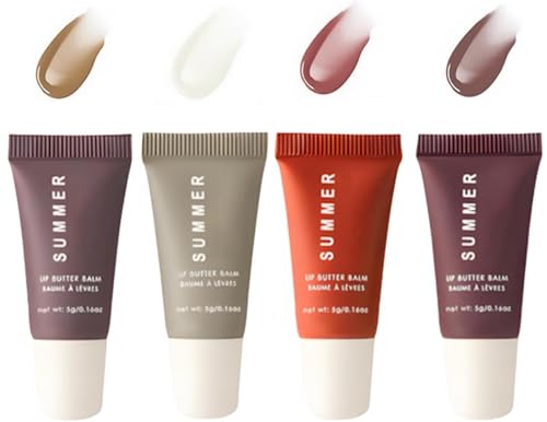 Lip Stain Set, Long Lasting Lip Gloss & Lip Tint 4-Piece Kit, Hydrating Korean Lip Oil Stain for All-Day Wear, Perfect for Makeup Lovers