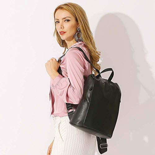 Image of Classic Genuine Leather Fashion Women Backpack Quality More Pockets Daily Knapsack Rucksack Black