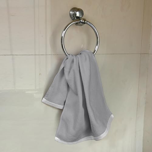 Image of Divine Casa 6 Piece Cotton Hand Towel Set 500 GSM (60 x 40 cm) | Gray Hand Towels | Soft Absorbent Quick Dry Towels
