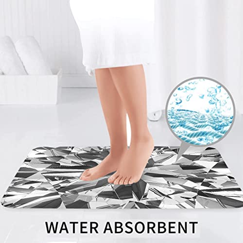 MANJIMAA Badematte Badvorleger Set 3-TLG. Teppich, Muster realistisch Diamant 3D Kristall Edelstein Glas schwarz… – Bild 5