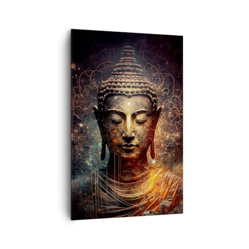 Cuadros Decoracion Salon Buda Meditación Religión Lienzos decorativos 80x120cm Cuadro Sobre Lienzo Moderno Vertical Dormitorio Cocina Cuadros Pared Imágenes Wall Art Prints Decor Grande PA80x120-5775