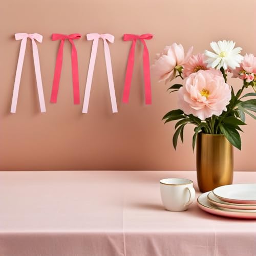 Adornos de pared lazos rosa para cubrir imperfecciones en eventos 7