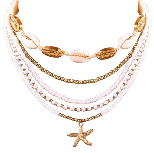 suofrun Beach Boho Clay Bead Necklaces