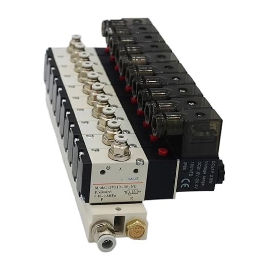 Électrovanne 3V210-08 bloc de 6 stations pneumatiques à commande CA 220V - 5