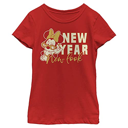 T-shirt rouge Minnie Disney pour fille en taille L à col rond