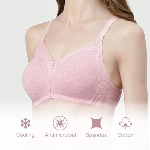 Image of Enamor AB75 M Frame No Bounce Full Support Cotton Bra for Women - Non-Padded Non-Wired & Full Coverage with Cooling Technology | Available in Solid Colours