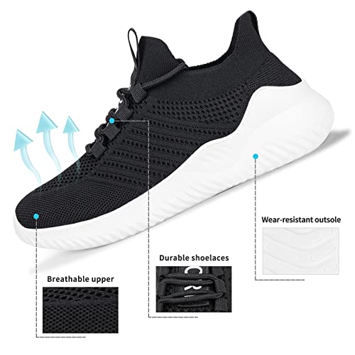 Image of JIAFO Women's Walking Shoes, Slip on Tennis Shoes Women, Non Slip Shoes Sneakers, Casual Athletic Running Lightweight Breathable Mesh Knit
