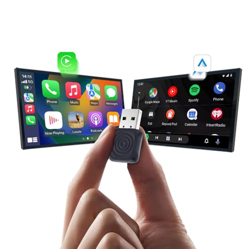 CarlinKit Adaptador inalámbrico CarPlay y Android Auto MINI-Ultra, adaptador inalámbrico 2 en 1 que convierte CarPlay/Android Auto con cable, diseño de mini palo, actualización OTA