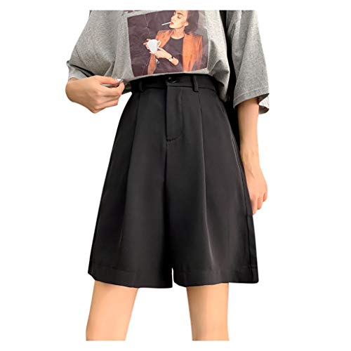 MINGE Womens Shorts for Summer Casual Soft Comfy Elastic High Waisted Loose Fit Pleated Bermuda Shorts Western Trousers(Black,XX-Large) MINGE Womens Shorts for Summer Casual Soft Comfy Elastic High Waisted Loose Fit Pleated Bermuda Shorts Western Trousers(Black,XX-Large)