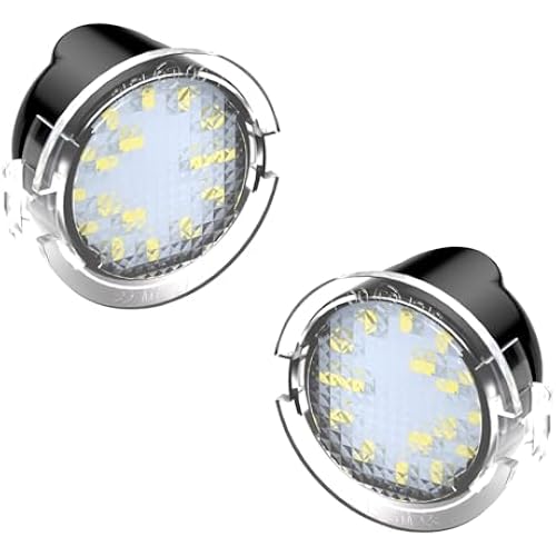 Side Mirror Puddle Light LED Lamp Compatible with Ford F150 Explorer Edge Expedition Flex Fusion Taurus X, 6000K White, 2-Pieces