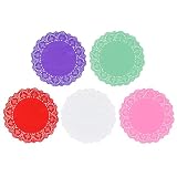 Jagrove Paper Doilies 100 Pack 6.5 Inch Lace Doilies Colorful Decorative Disposable Round Paper Placemats Bulk for Dessert Cake Wedding Birthday Party Tableware Decorations