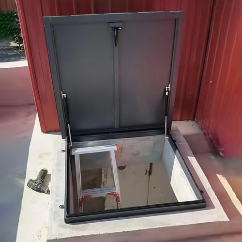 XZLZMYP Claraboya Techo Cubierta De Trampilla De Ático Resistente Se Utiliza para Resolver La Ventilación De Emergencia Tragaluces En El Techo Que Sirven como Salida Física,Negro,23.6in