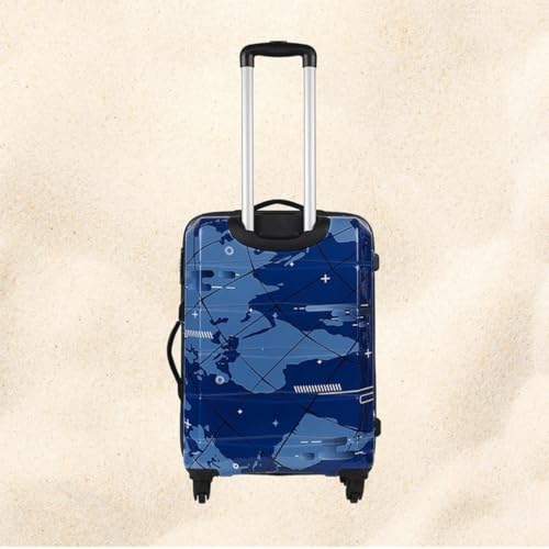 Image of Safari Nightsky Hard Shell Trolley Suitcase, 24-Inch, Medium Size Blue, Polycarbonate with Combination Lock, 360 Wheels with 3 Years International Warranty