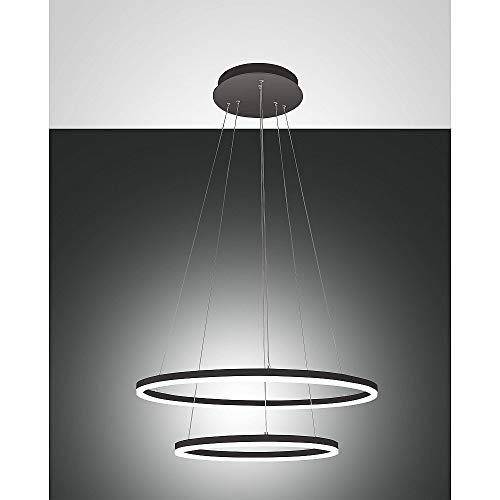 Fabas Luce Giotto Pendelleuchte inkl. Smartluce LED 52W Metall- und Methacrylat Schwarz