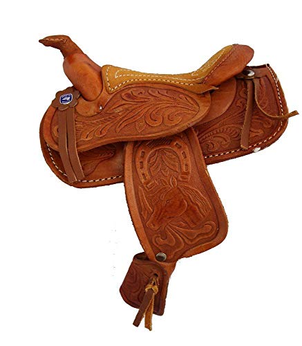 AJ Tack Wholesale Miniature Decoration Horse Saddle Tooled Leather 5" Seat Western Novelty