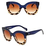 FOOOZ Cat Eye Occhiali da Sole Vintage Moda Donna Occhiali da Sole Leopardati Occhiali da Donna Sexy Occhiali UV400 Occhiali Ovali,C4