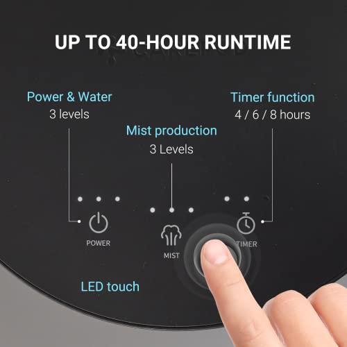 Carepod G50 Ultrasonic Air Cool Mist Humidifiers - 5.5 Liters Water Tank For Long Lasting Use - Portable Humidifiers For Bedroom Large Room - Easy Clean Top Fill Humidifier With Auto Shut Off Design #TOP5