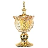 ❀Incensario de incienso exquisito Diseño artesanal intrincado con gemas decorativas en motivos florales.