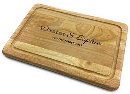 Personalised Compact Heveawood Chopping Board - Engraved Wedding Anniversary & Housewarming Gift - Personalised with Any Message
