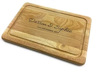 Personalised Compact Heveawood Chopping Board - Engraved Wedding Anniversary & Housewarming Gift - Personalised with Any Message