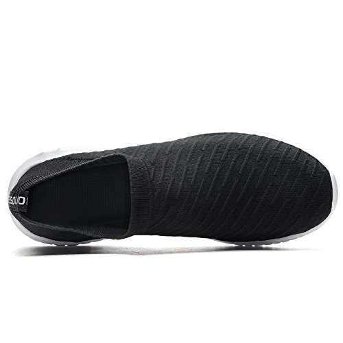 Lancrop Men's Comfortable Walking Shoes - Casual Knit Tennis Slip On Sneakers 7.5 Us, Label 40 Black #TOP3