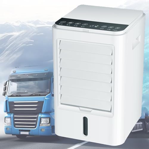 Aire acondicionado para vehículos recreativos, enfriador evaporativo, ventilador portátil 4 en 1 con control remoto, 4 bolsas de hielo, 3 velocidades, enfriador para camiones, automóviles y autobuses