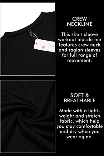 COOFANDY Men's Bodybuilding Workout Short Sleeve Tee Slim Fit T Shirt for Gym Black M — view 5