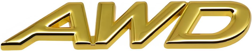1x Metal AWD Letter Logo Emblem Badge Fits for Auto Car Trunk Large All Wheel Drive Decals (Red)