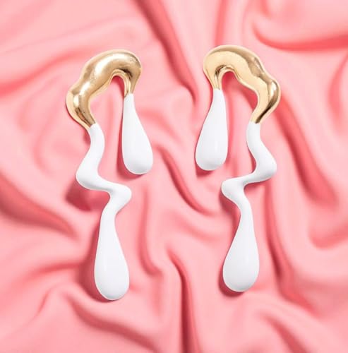 Image of Nilu's Collections Abstract Drip Design Earrings in Trendy and Modern Look | gift for her,gifts for womens & gilrls