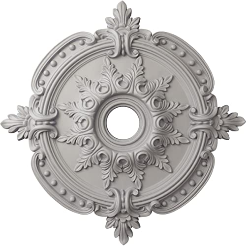 Image of Ekena Millwork CM28BEUWF - 28 3 /8 inchOD x 3 3 /4 inchID x 1 5 /8 inchP Benson Classic Ceiling Medallion (Fits Canopies up to 6 1 /2 inch) - Ceiling Medallion, Ultra Pure White