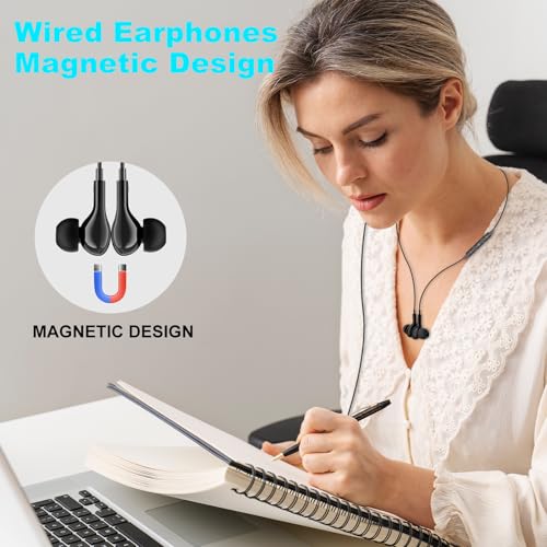 Image of USB C Headphones for iPhone 17 Air 16 Wired Earphones for Samsung Galaxy S24 /S23 /S22 /S25 /S26 Ultra for iPhone 15 Pro Wired Earbud with Mic Stereo Noise Cancelling Type C Earbuds for Pixel 9 /Oneplus 12