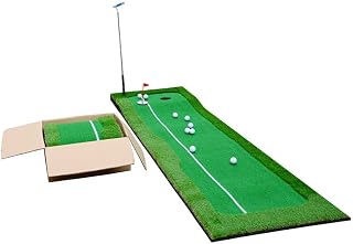 Mini Golf Putting Mat Green with 1/2 Hole Training Anti-Slip Golf Game Putting Training Aid Mat for All Skill Levels