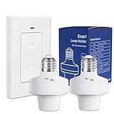 QIACHIP Remote Control Light Socket E26 E27 Bulb Socket Adapter, ZigBee Smart Light Holder Compatible with Alexa Echo Voice Control, Requires Zigbee Hub