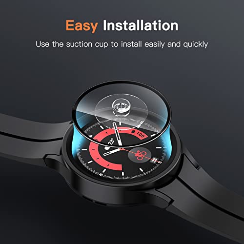 JETech Protector de Pantalla para Samsung Galaxy Watch 5 Pro 45 mm, Cobertura Completo Cristal Vidrio Templado, HD Transparente, 3 Unidades