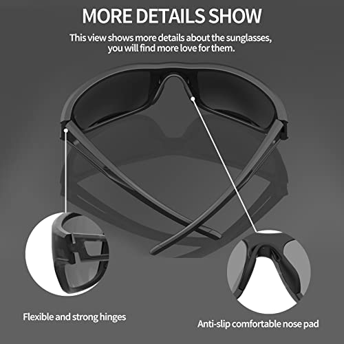 BLBAN Óculos de sol esportivos polarizados para homens e mulheres, pesca, corrida, ciclismo, golfe,