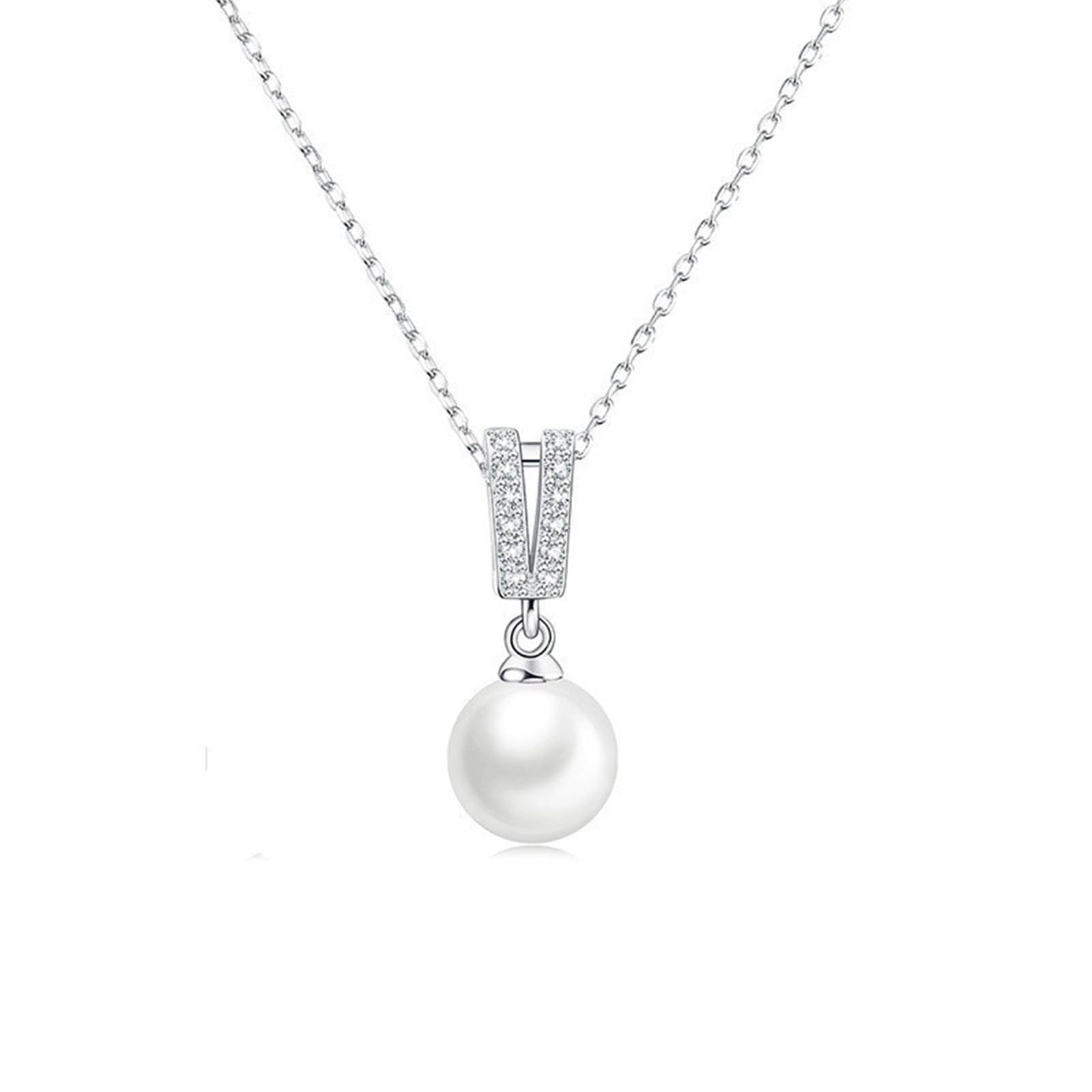 Colliers 925 pour femmes, collier de perles blanches pour un cadeau mémorable - 6
