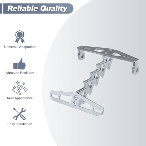 Support de plaque d'immatriculation moto en alliage d'aluminium finition titane durable
