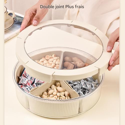 Plateau de service pour snacks à 5 compartiments avec couvercle